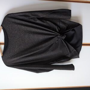 Special Edition Lululemon Back In Action Long Sleeve 10 Black Gold Stripe Shine